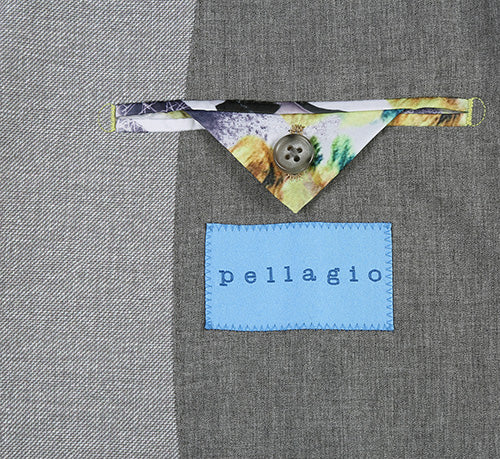 Half Canvas Slim Fit Gray Blazer