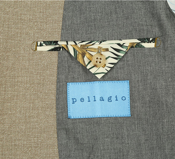 Half Canvas Slim Fit Khaki Blazer