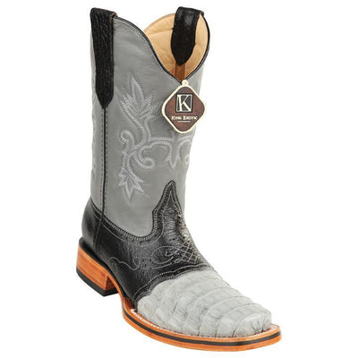 King Exotic Gray Handcrafted Caiman Boots