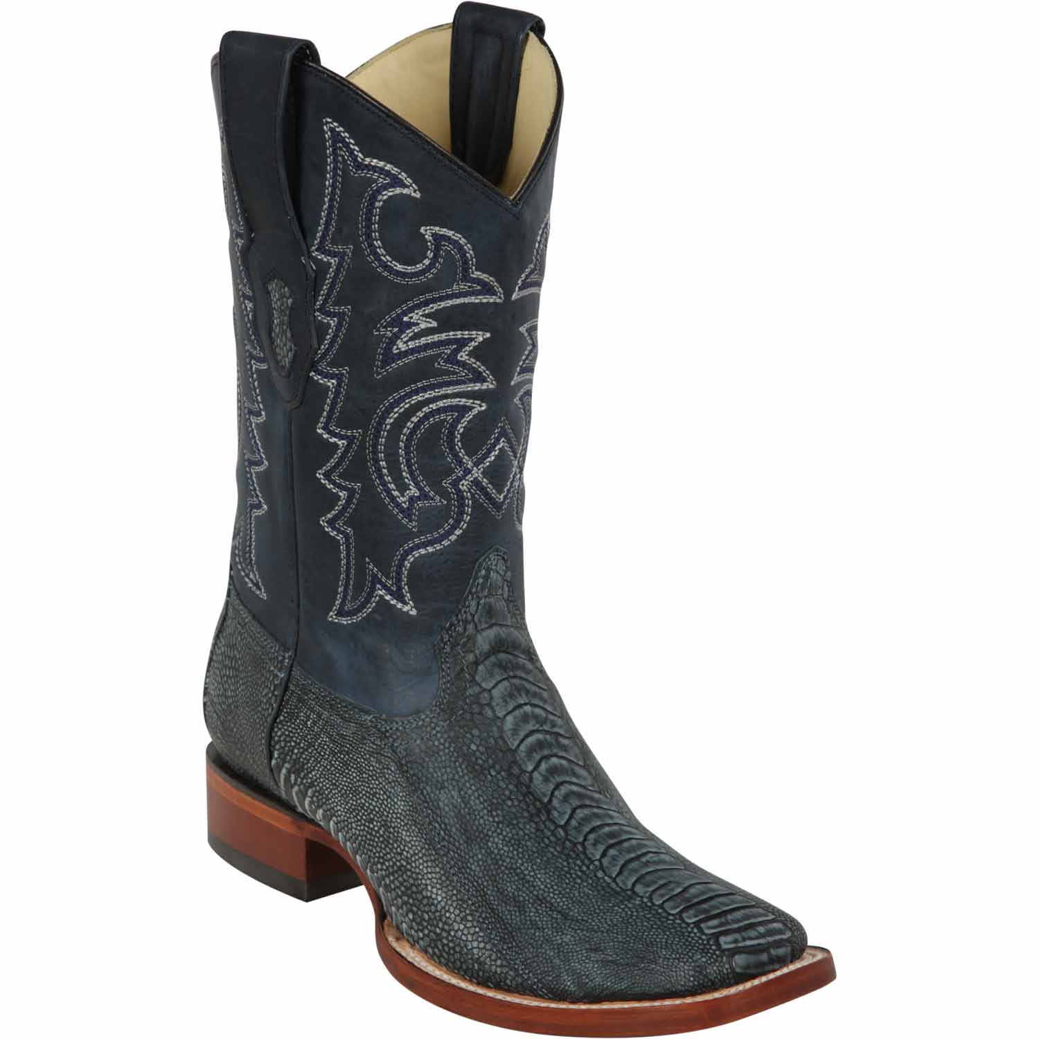 Los Altos Ostrich Leg Wide Square Toe Boots - Rustic