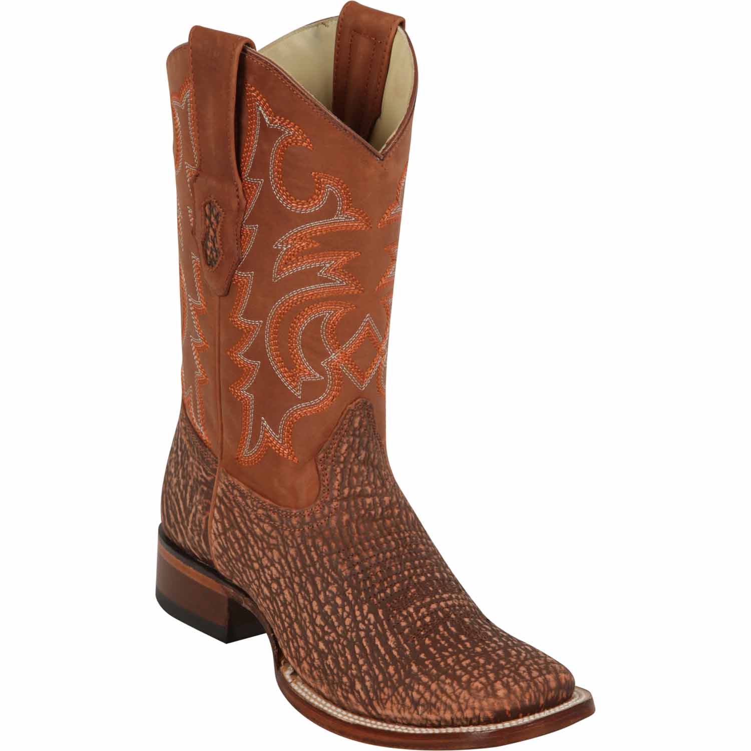 Los Altos Shark Skin Wide Square Toe Boots for Men