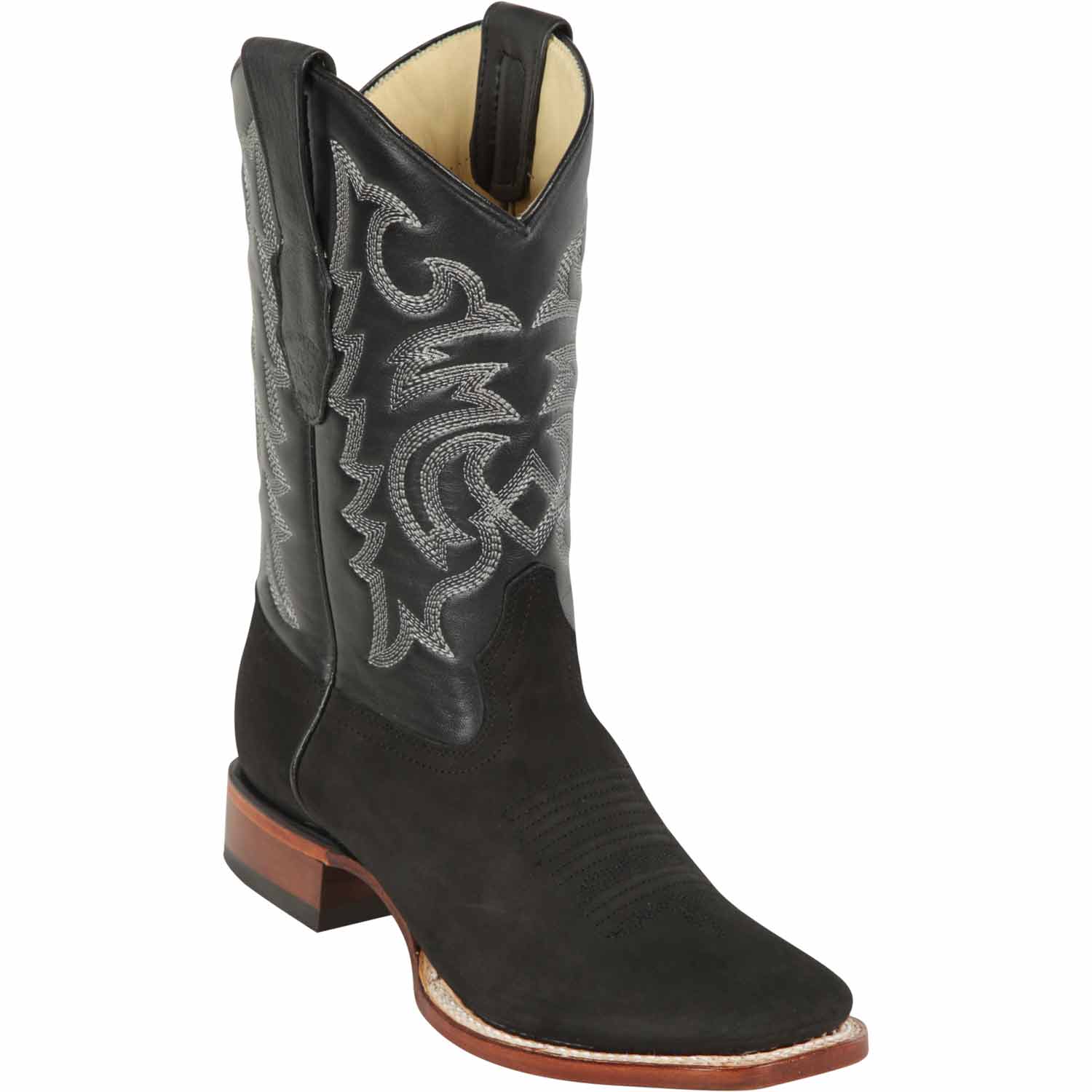 Botas de Cuero Gamuza Horma Cuadrada para Hombre