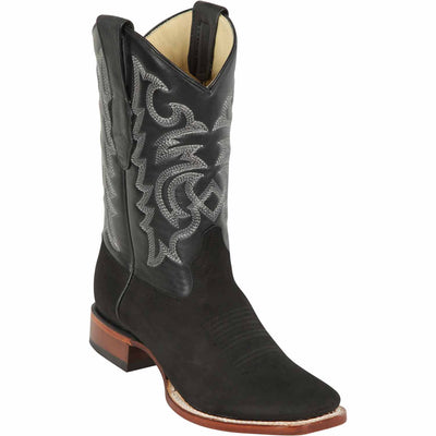 Botas de Cuero Gamuza Horma Cuadrada para Hombre