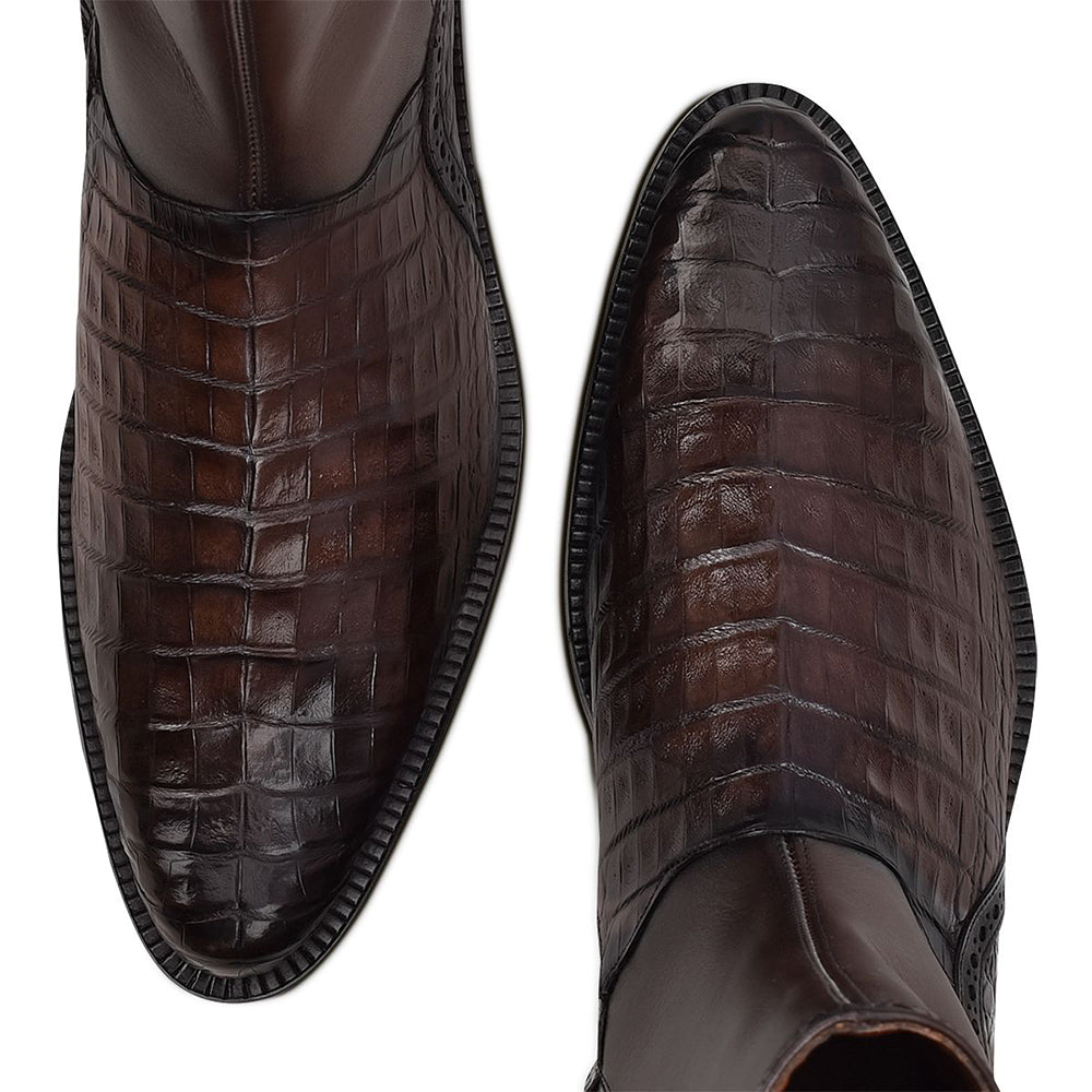Image of brown Cuadra boots Caiman Belly Dress Boots.