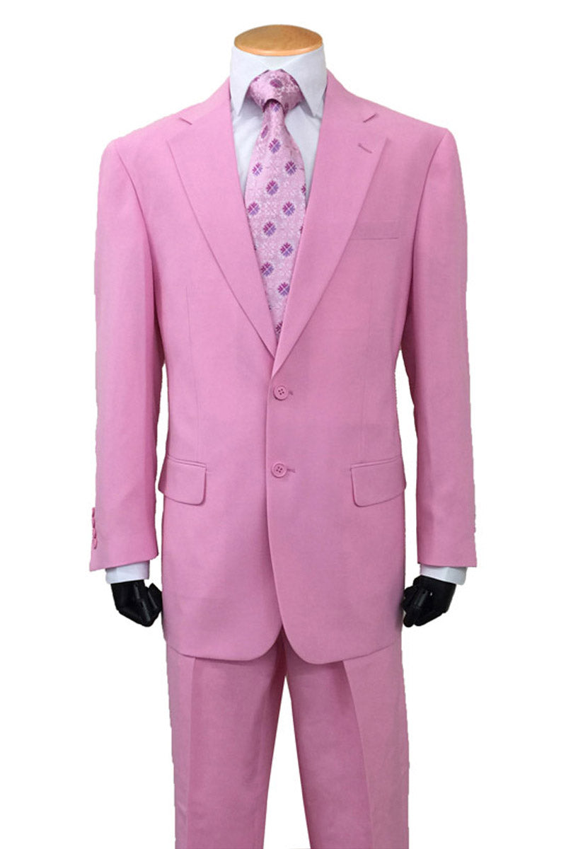 Mens 2 Button Polyester Fashion Suit, Pink
