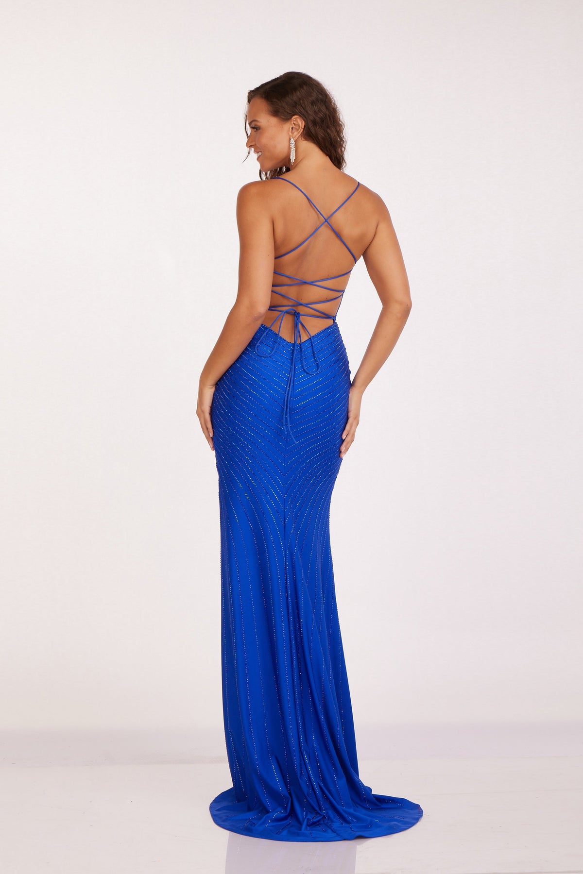 Abby Paris 90201 Beaded Sleeveless Slit Evening Gown
