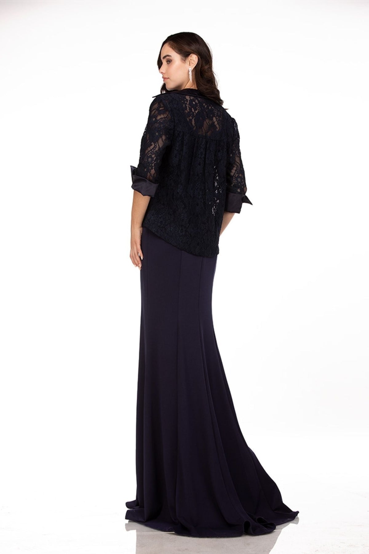 Abby Paris 986063W Lace 2-Piece 3/4 Sleeve Jacket Gown by Lucci Lu