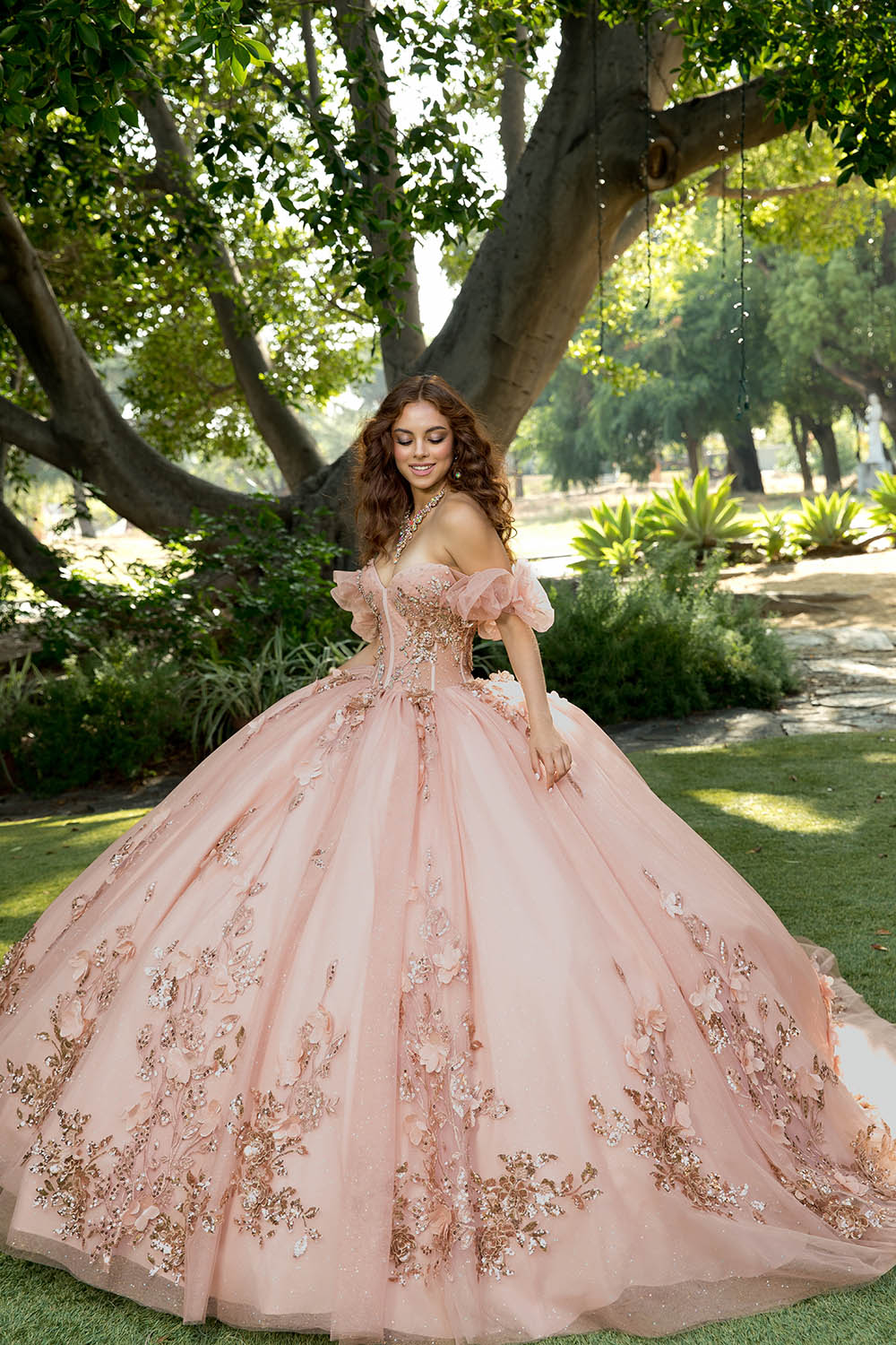 3D Floral Strapless Ball Gown by Bella Princess PQ1089