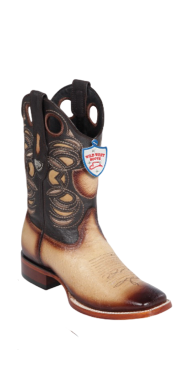 Wild West Panza de Avestruz Square Toe Boots