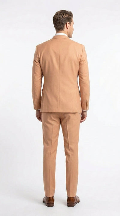 Menβs Peach Double Breasted Suit β Wedding & Prom Formal Suit Set, Classic Blazer and Pants Slim Fitted