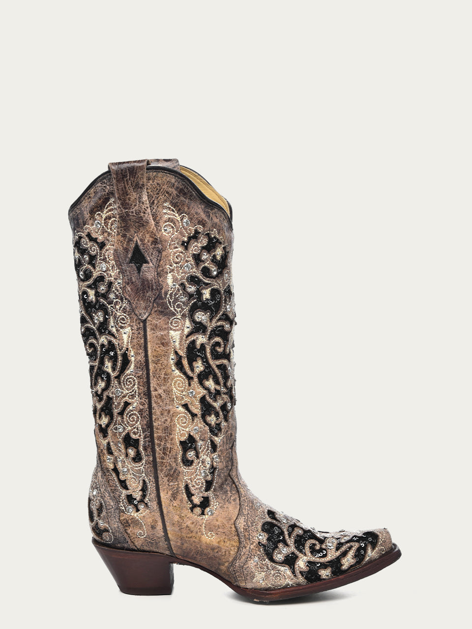 Corral Glitter Inlay Crystal Cowboy Boots