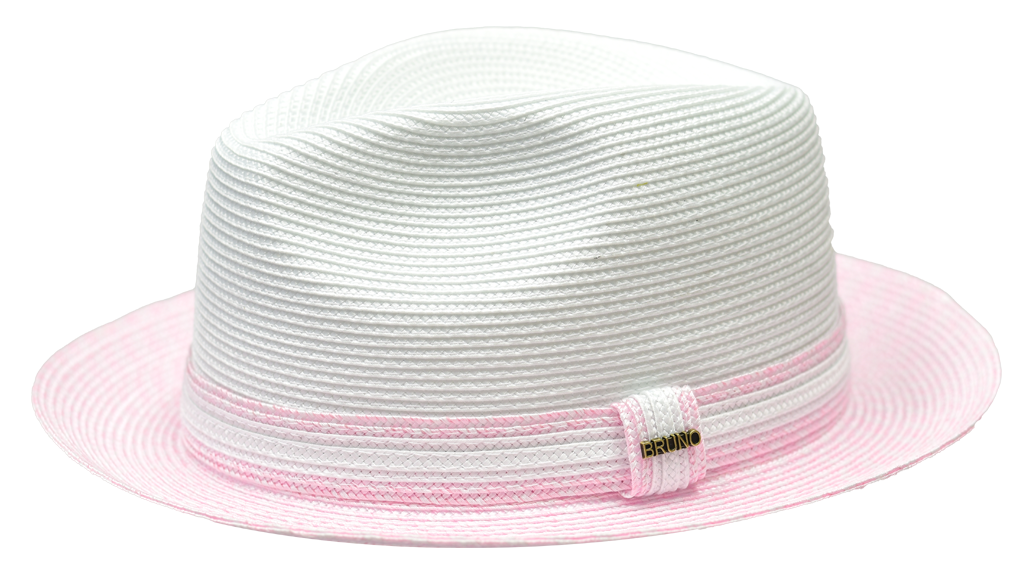 Bruno Capelo Antonio Straw Fedora White/Light Pink