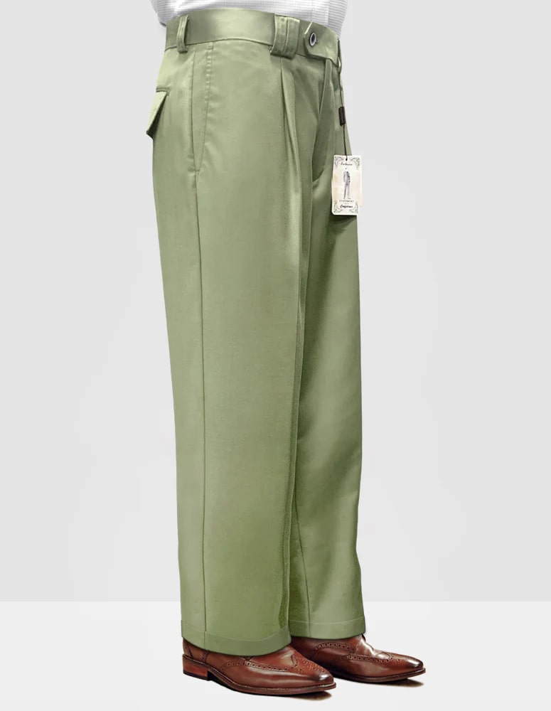 Solid Wide Leg Pants in Applegreen