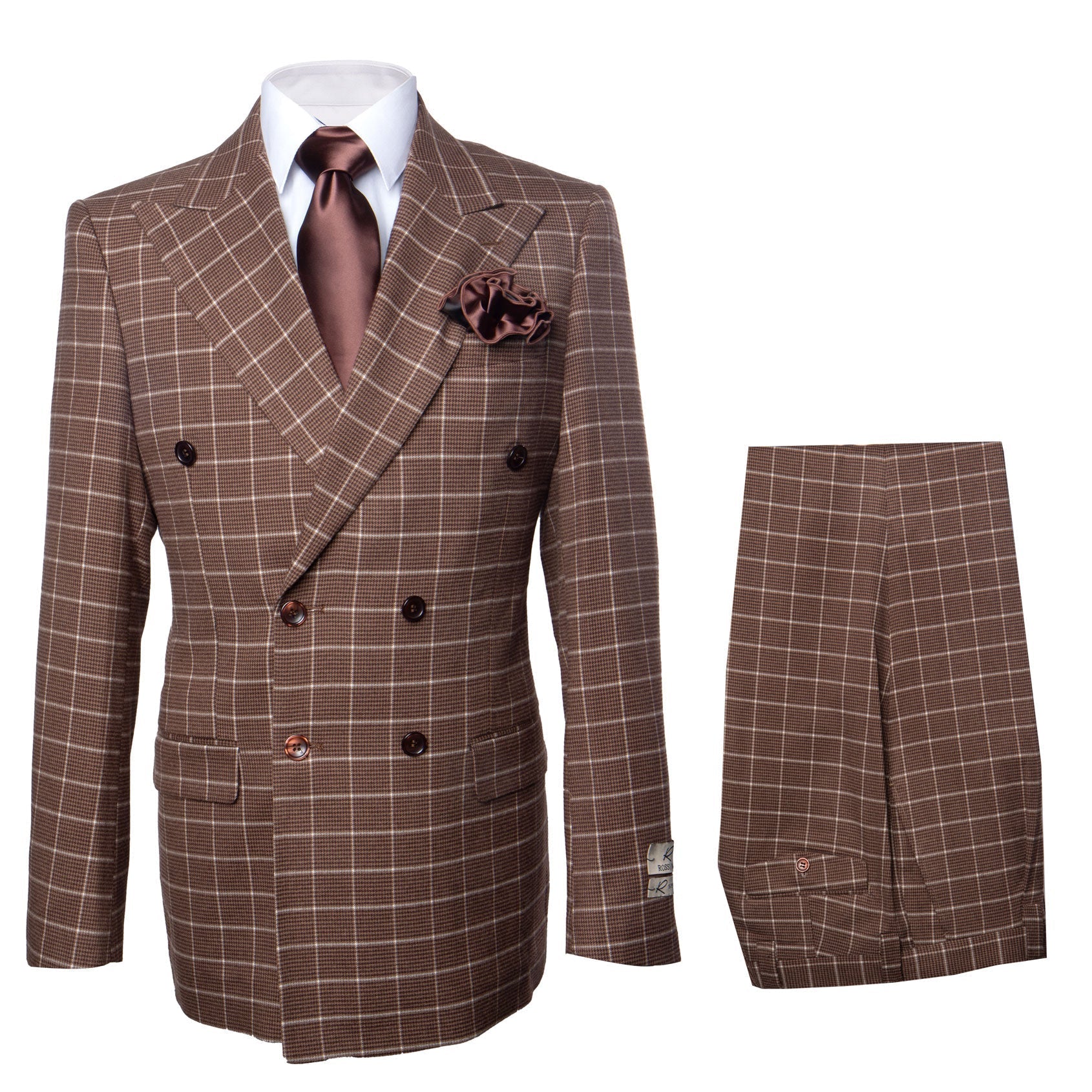 ROSSI MAN Double Breasted Plaid Arthur Suit