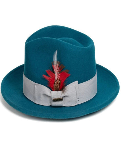 1920s Acid Blue Fedora β Menβs Classic Wool Dress Hat