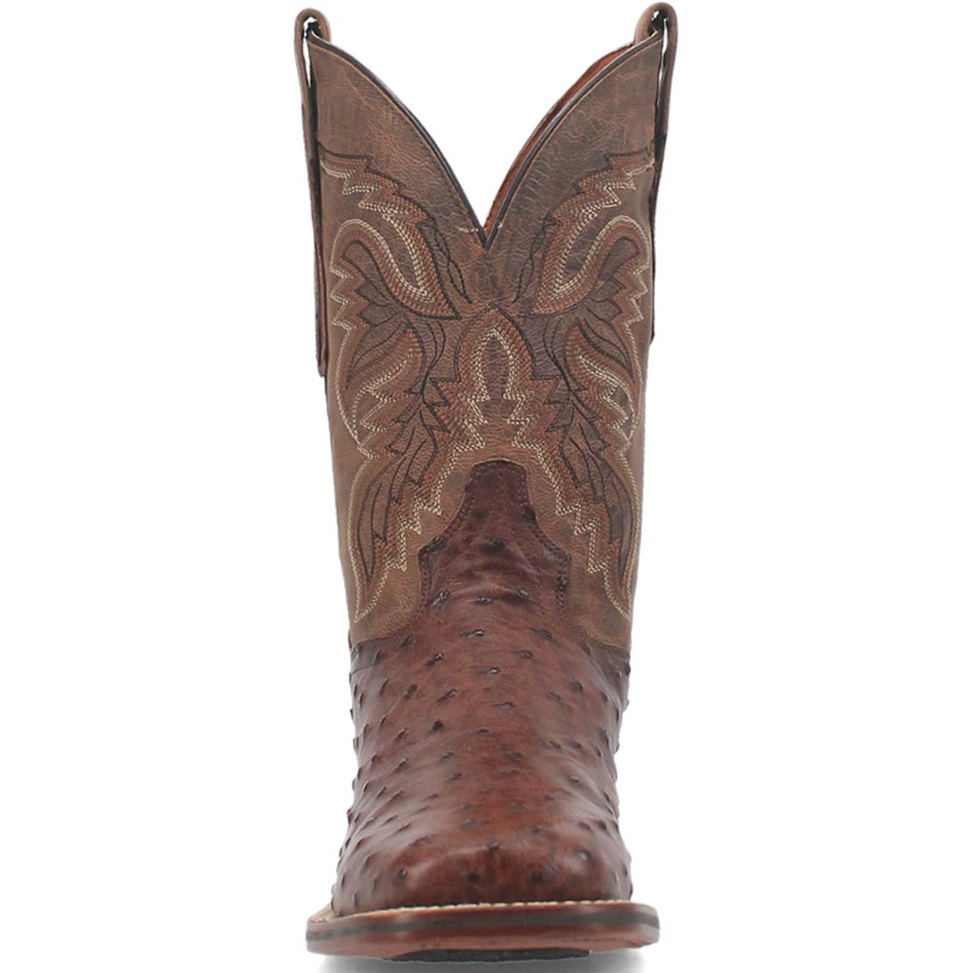 Dan Post Mens Alamosa Brown Genuine Ostrich 11 Square Toe Cowboy Certified Boot