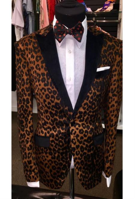 Leopard - Animal Print Leopard Blazers Print Blazer Brown ~ Coffe Color