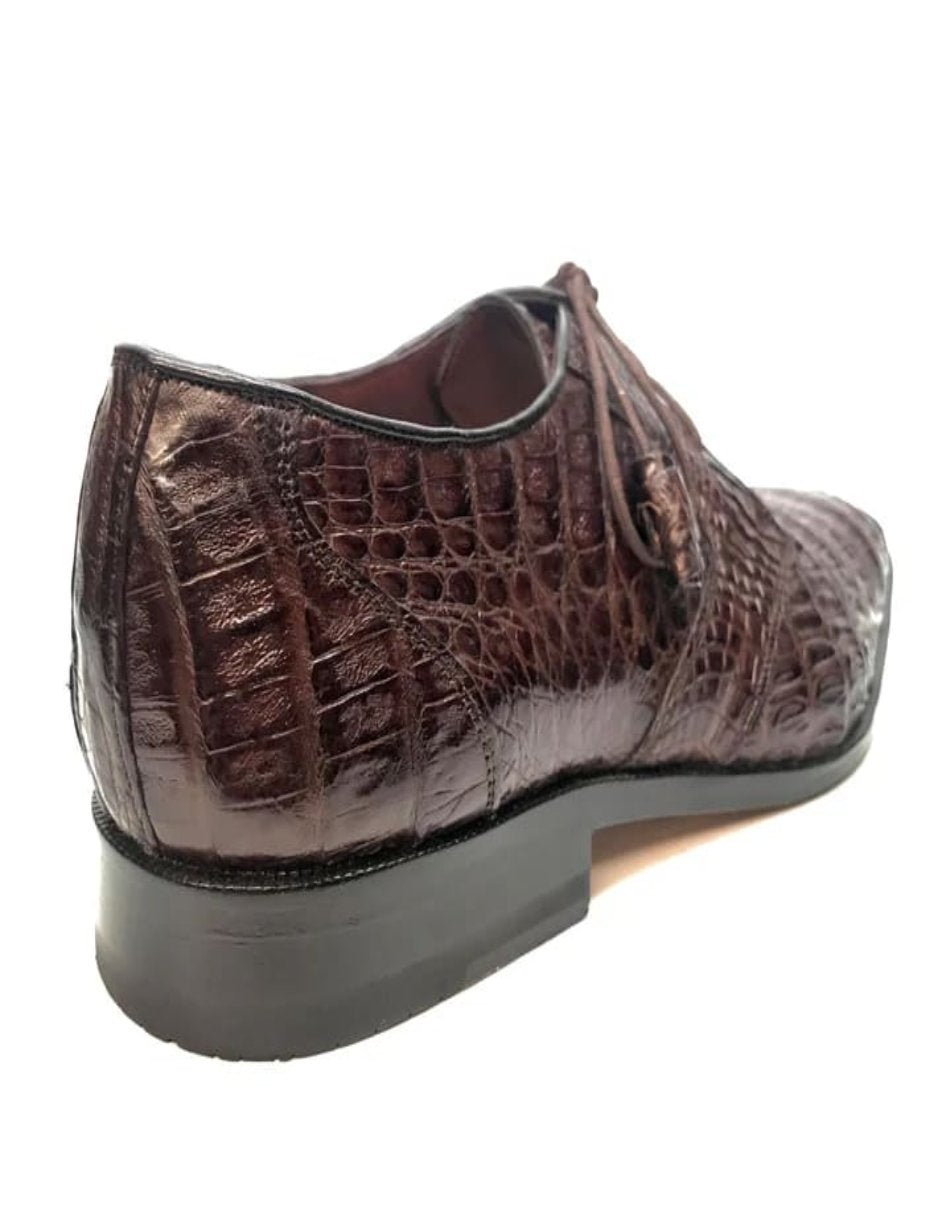 All-Over Crocodile Lace Up Dress Shoes by Los Altos