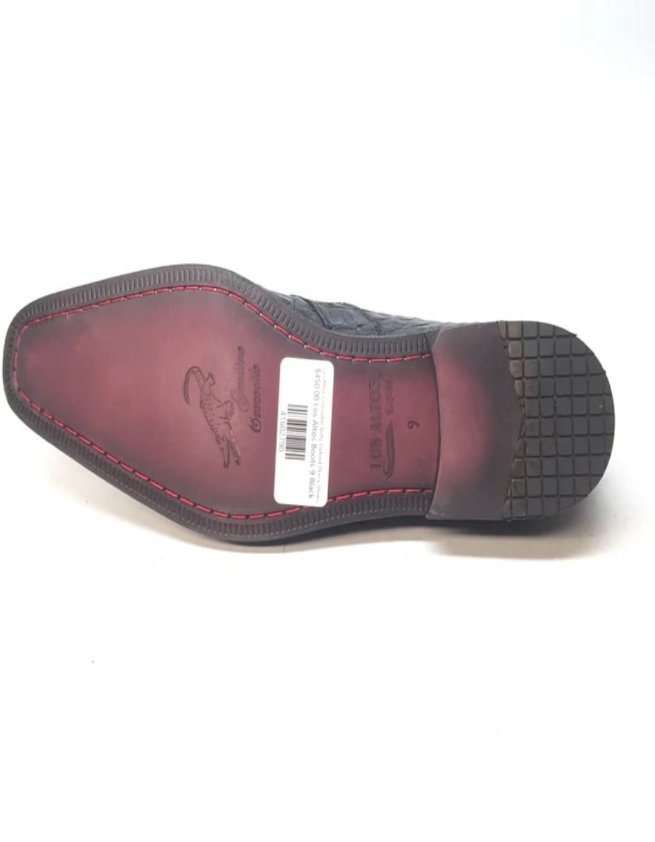 Los Altos Black Crocodile Lace Up Dress Shoes