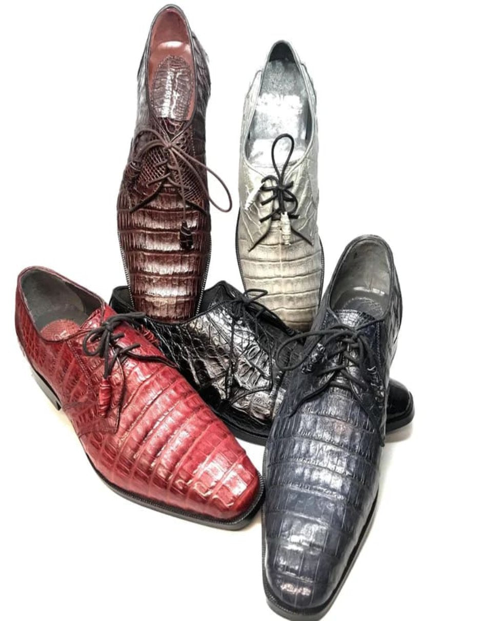 Los Altos Crocodile All-Over Lace Up Shoes