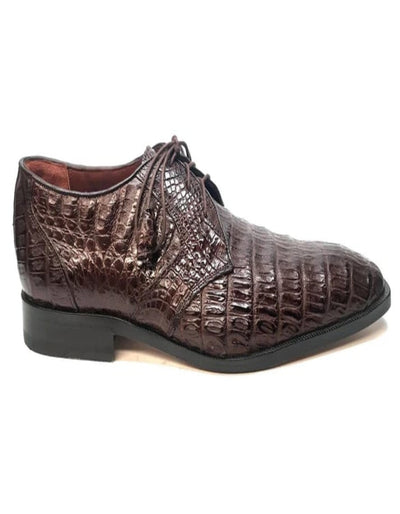 All-Over Crocodile Lace Up Dress Shoes by Los Altos