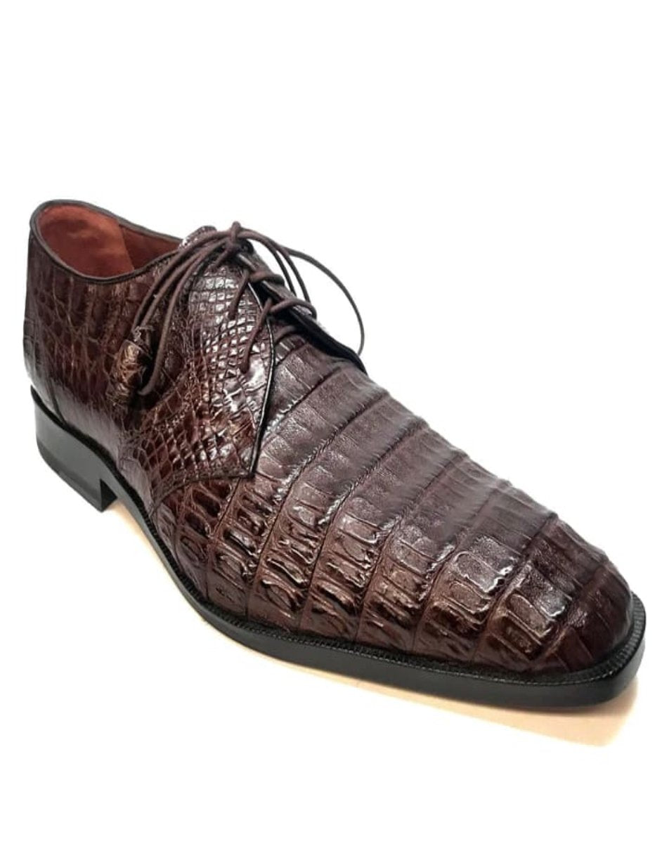 All-Over Crocodile Lace Up Dress Shoes by Los Altos