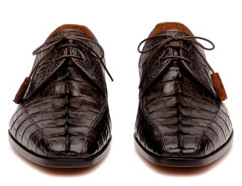 Marco Di Milano Brown Hornback Caiman Bike Toe Shoes