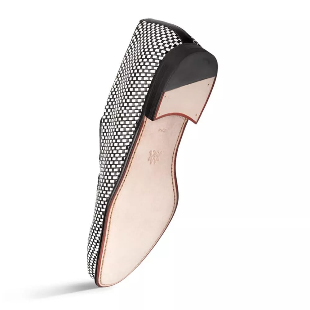 Mezlan Almeria Black/White Slip-On Calfskin Shoes