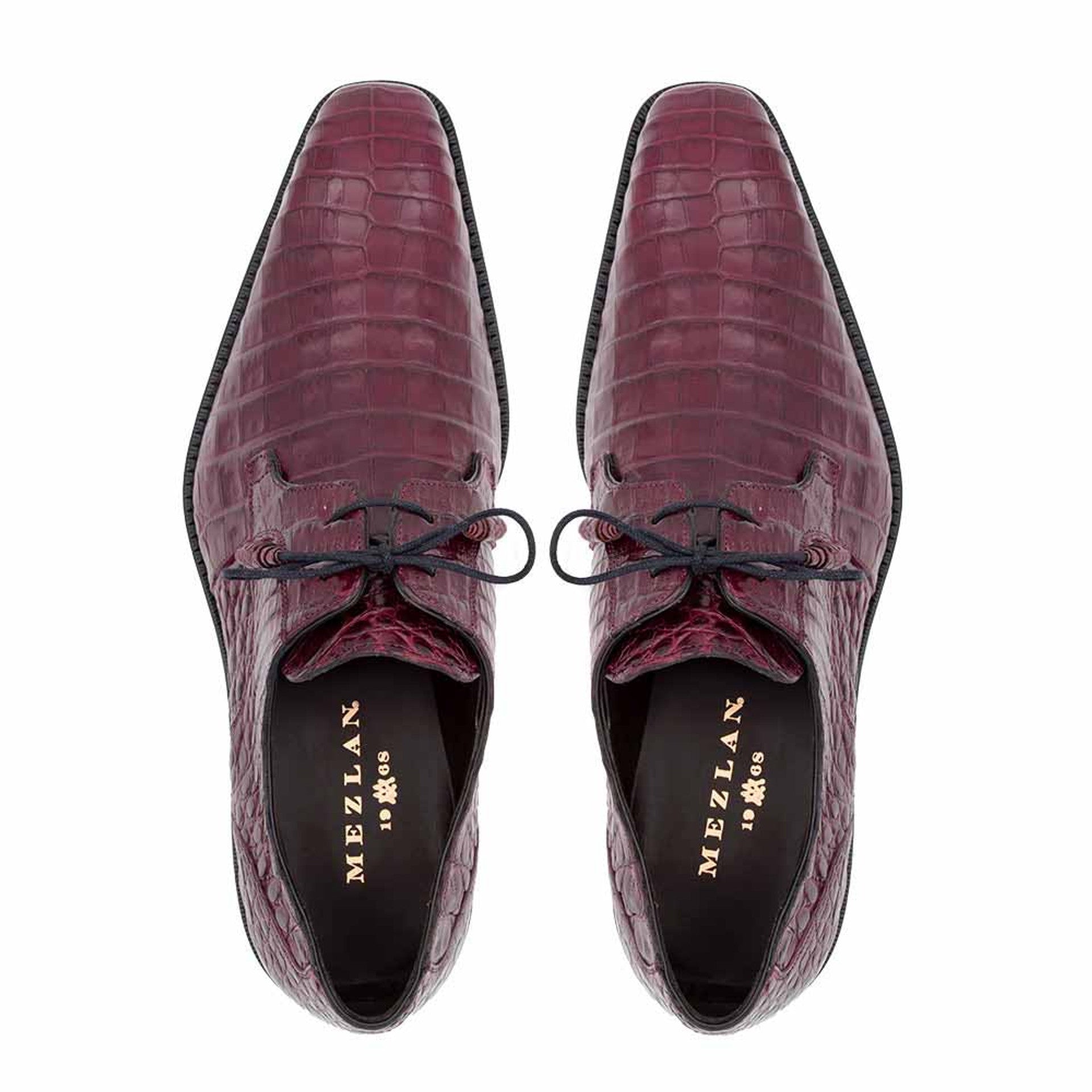 Anderson Burgundy Crocodile Lace-Up by Mezlan