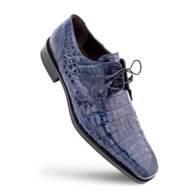 Anderson Blue Crocodile Lace-Up by Mezlan