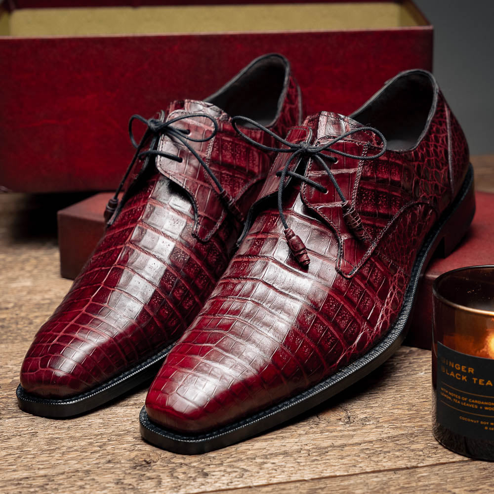 Mezlan Crocodile Derby Dress Shoes