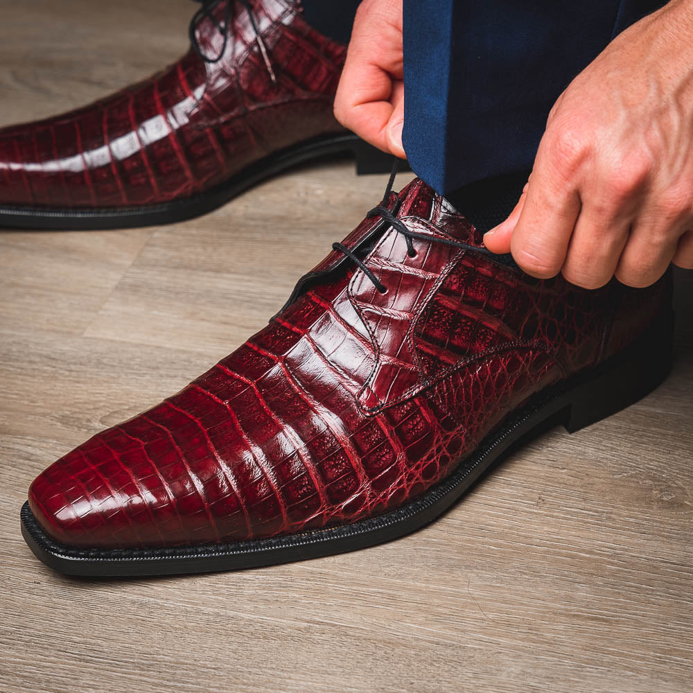 Mezlan Crocodile Derby Dress Shoes