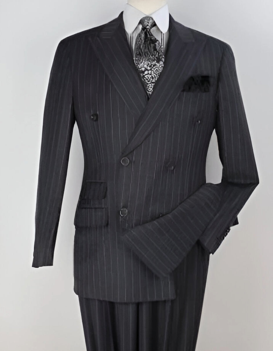 Double Breasted Wool Vested Suit by Apolo King