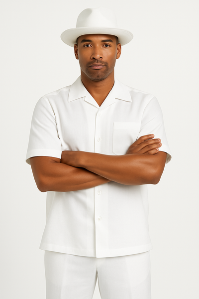 Mens Linen Walking Suit - "White" Summer Outfit - Mens Linen Suit