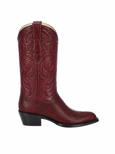 Los Altos Boot - Cowboy Boot - Stingray Boot - J Toe Boot - Western Boot Burgundy