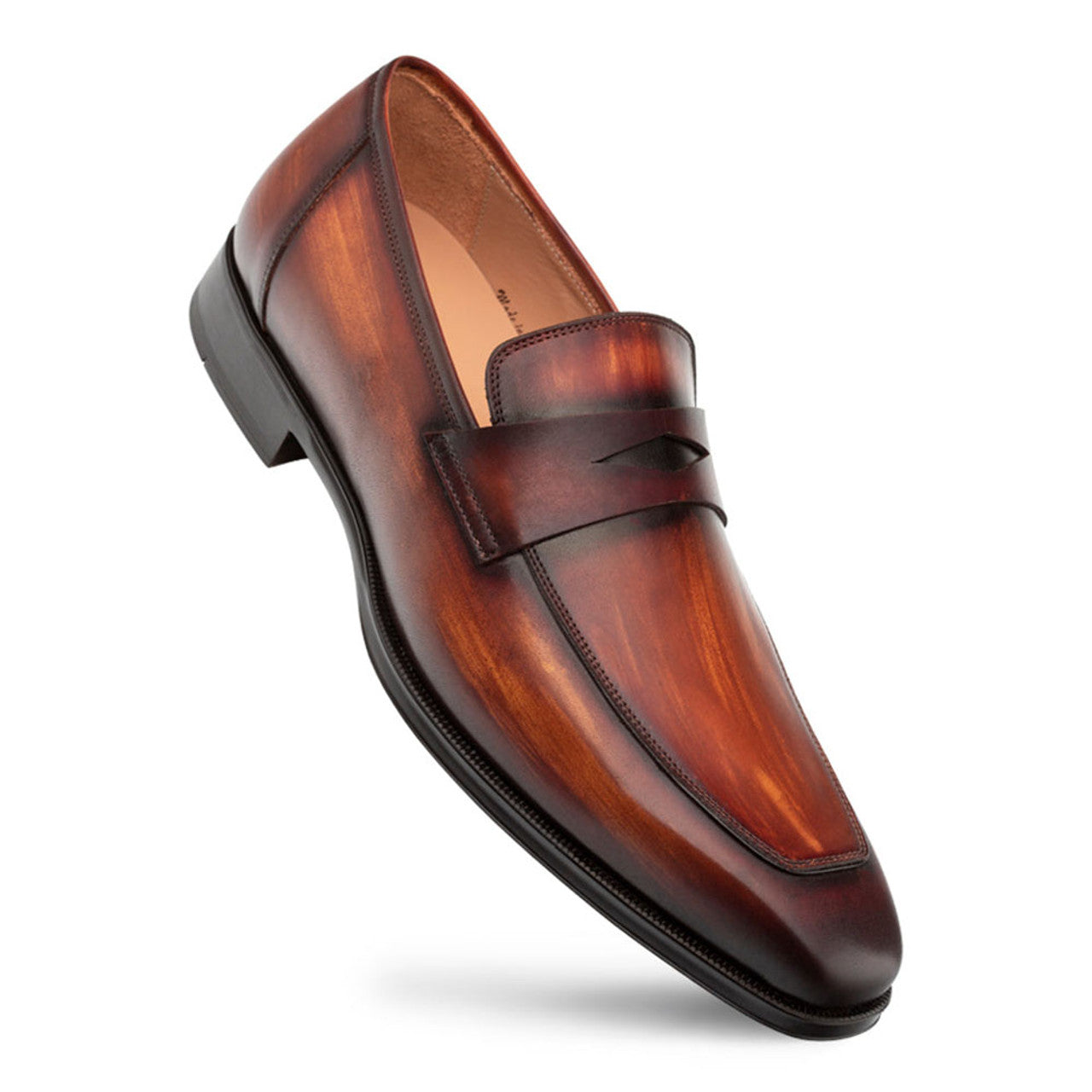 Mezlan Avenue Penny Loafer - Cognac/Rust