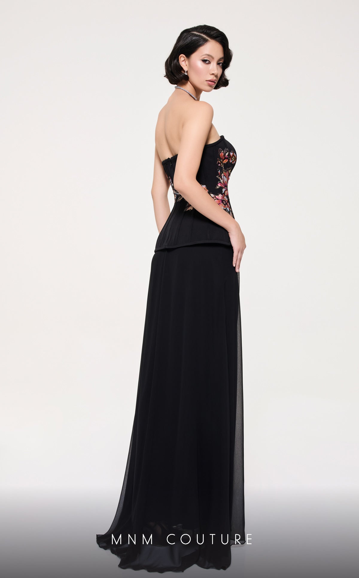 MNM Couture B1117 Off-Shoulder Black Evening Gown – Size 4