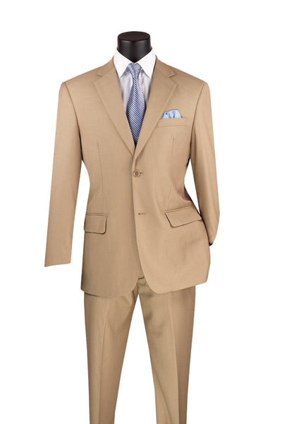 Light Beige Two Piece Regular Fit Suit