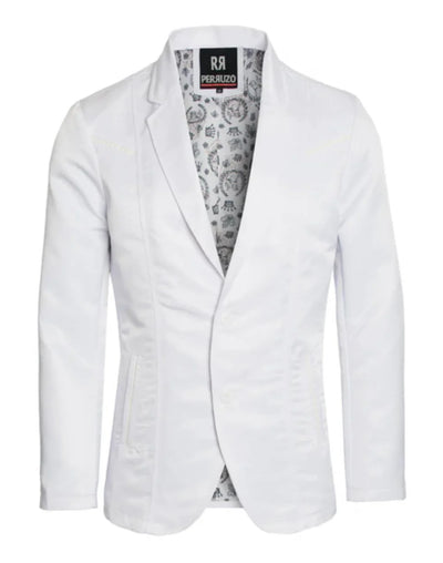Menβs White Western Blazer β Slim Fit Shiny Finish Casual & Formal Party Jacket