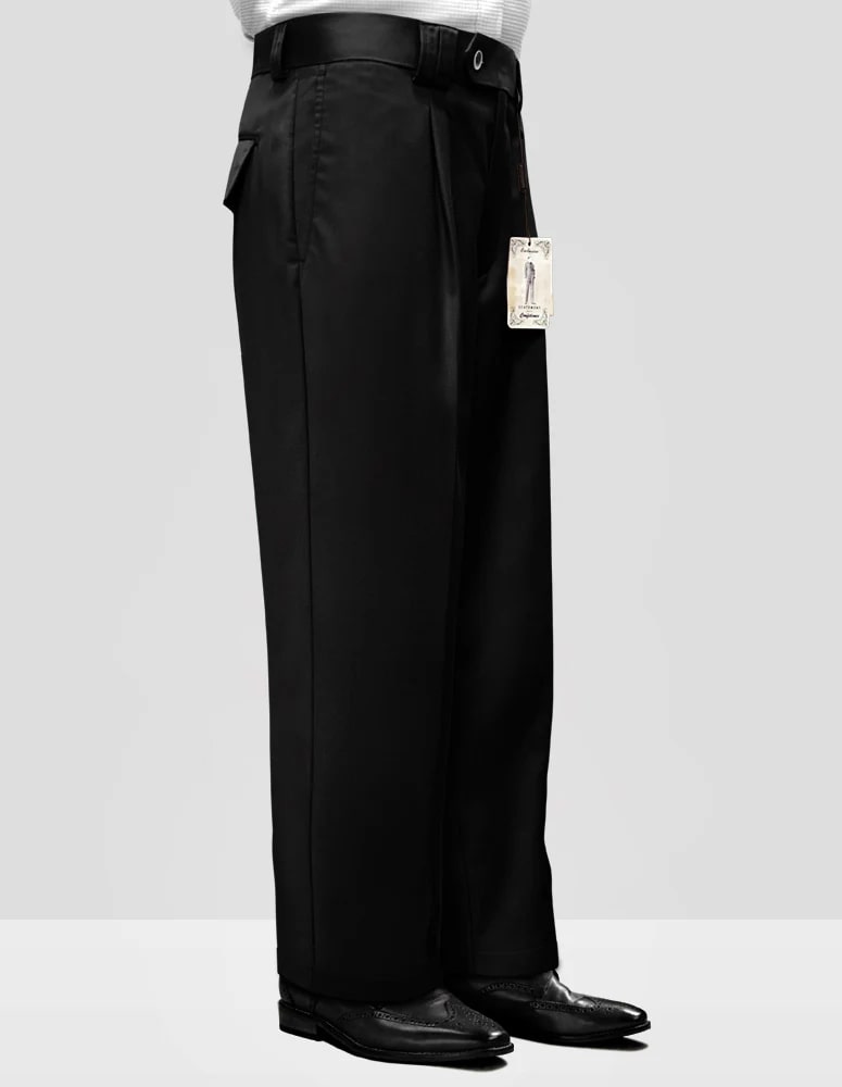 Solid Black Wide Leg Pants by Statement Clothing