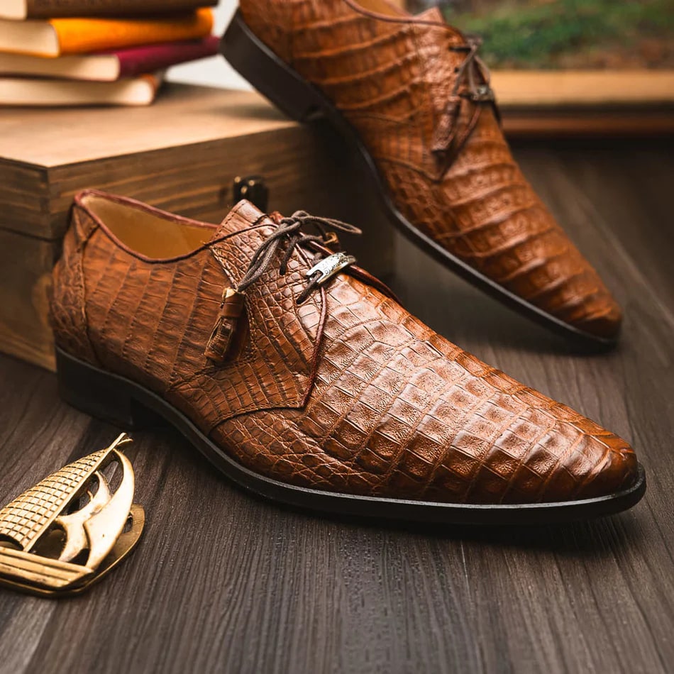 Marco Di Milano Lacio Crocodile Derby Oxfords
