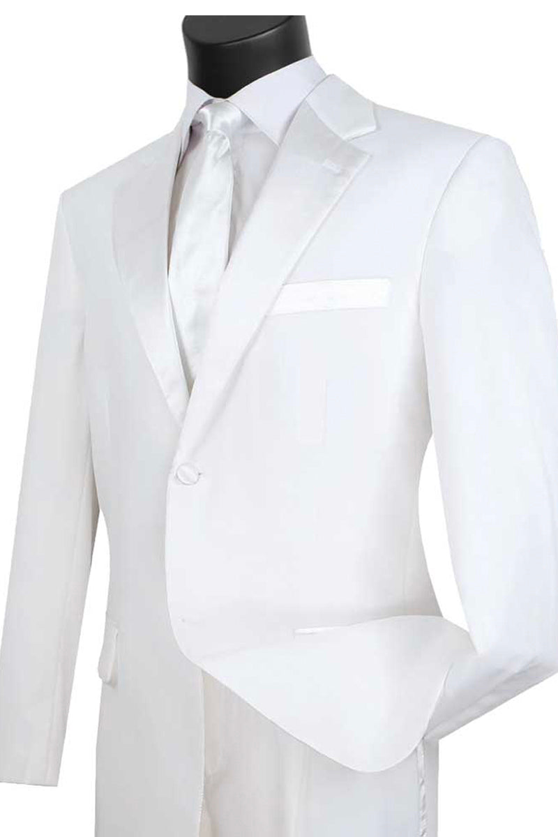 Classic Fit 2 Button White Poplin Tuxedo