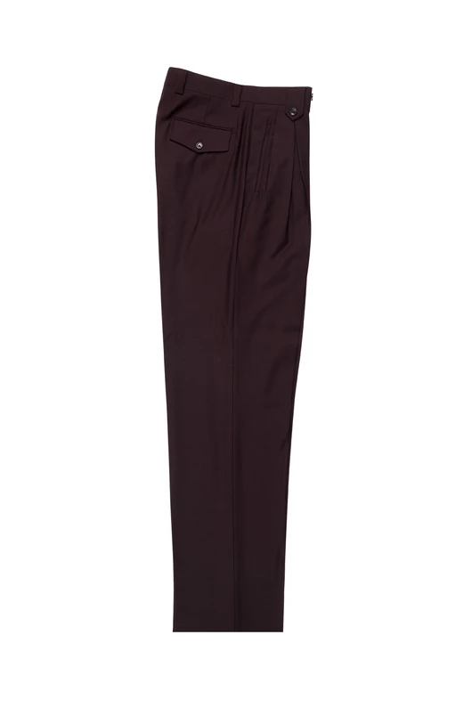 Tiglio Luxe Burgundy Wide Leg Wool Pants 2576