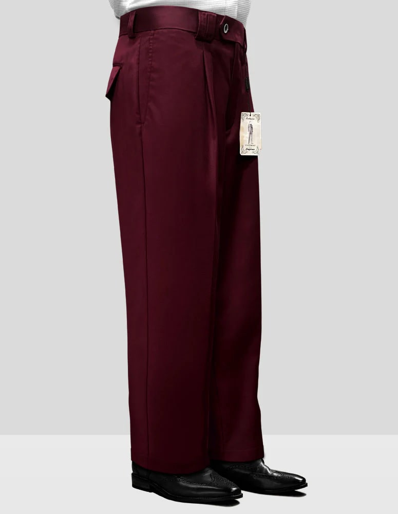 Solid Color Wide Leg Pants in Burgundy