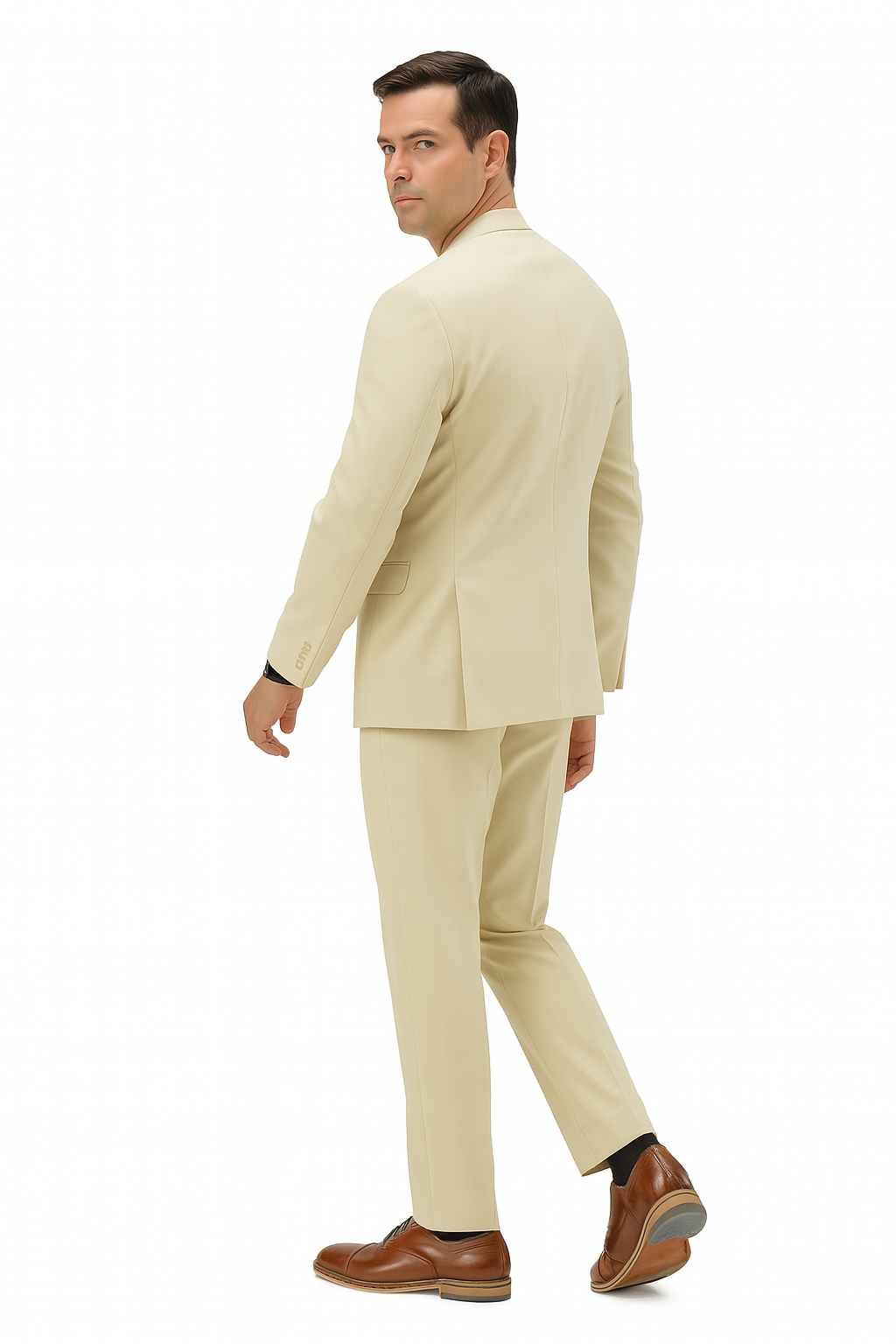 Two Piece Linen Suit Hybrid Fit No Collar