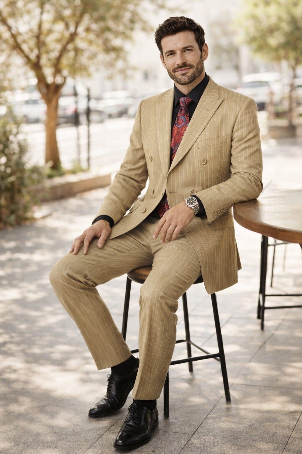 Banker Collection Camel Double Breasted Suit