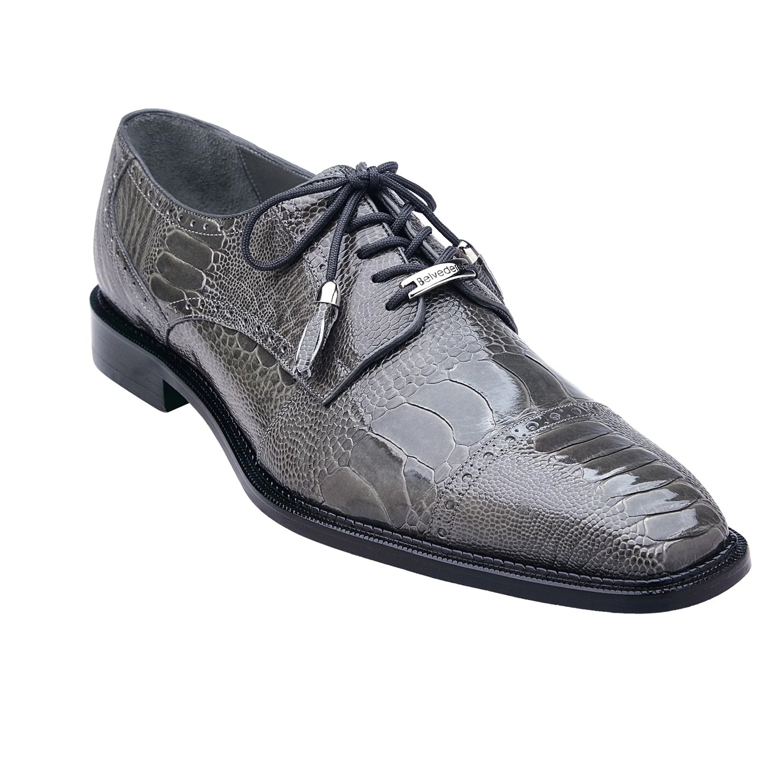 Belvedere Batta Cap Toe Ostrich Dress Shoe