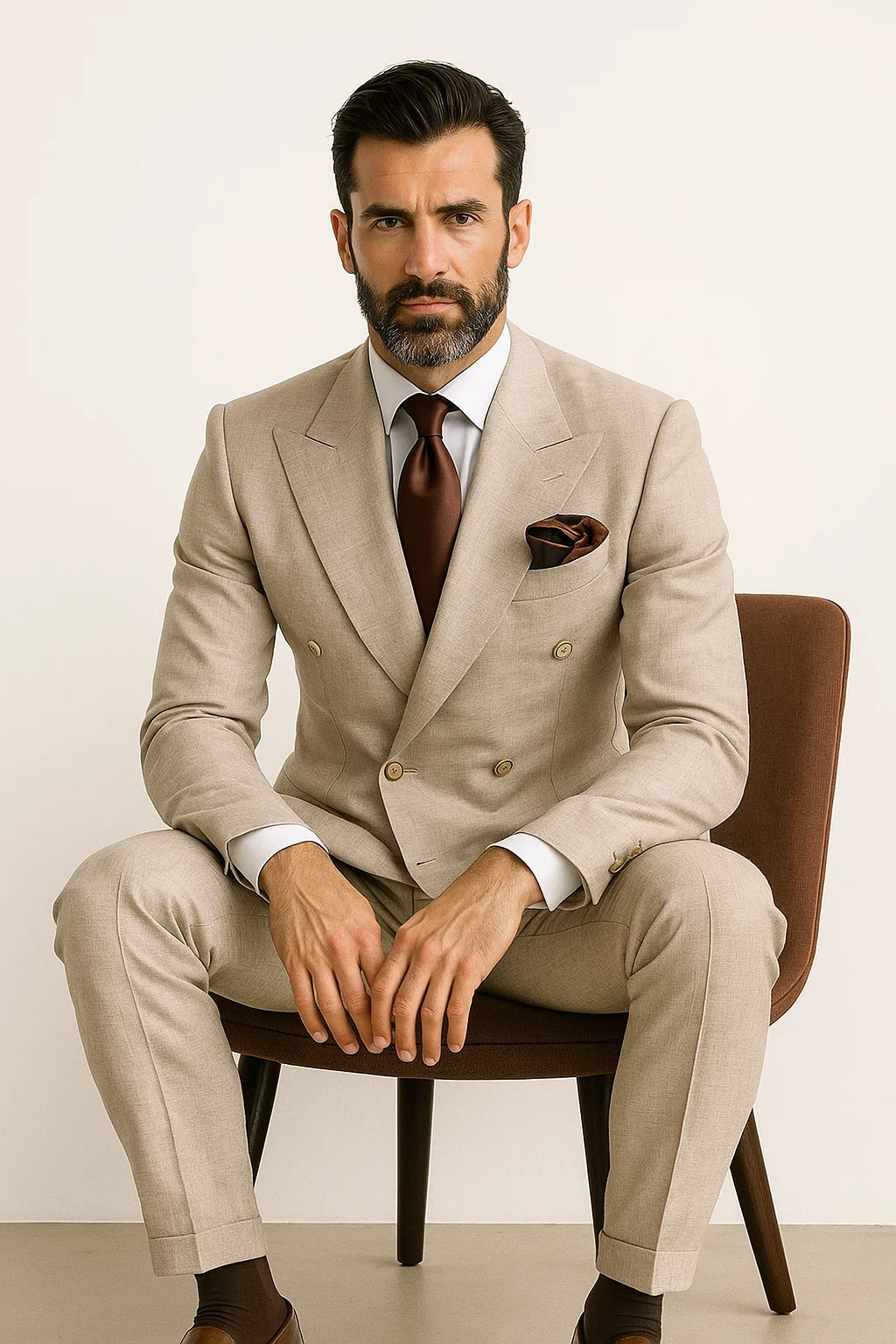 Classic Fit in Light Brown Color by Rossiman