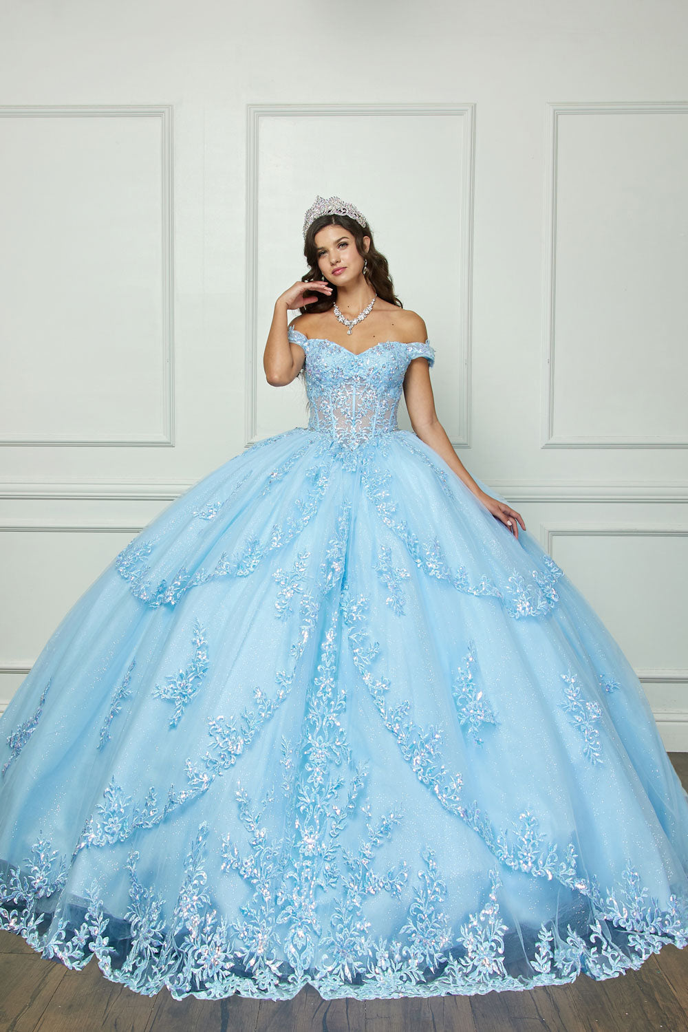 Off Shoulder Corset Ball Gown by Bella Princess PQ1060