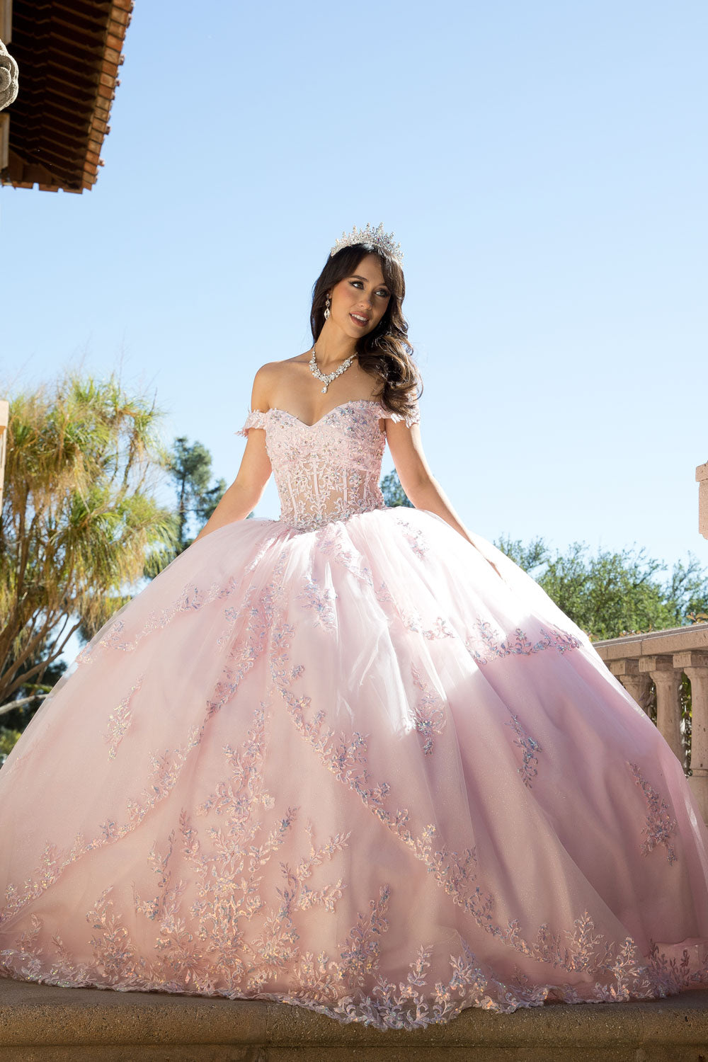 Off Shoulder Corset Ball Gown by Bella Princess PQ1060